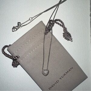David Yurman Chatelaine Heart Necklace with Pave Diamonds